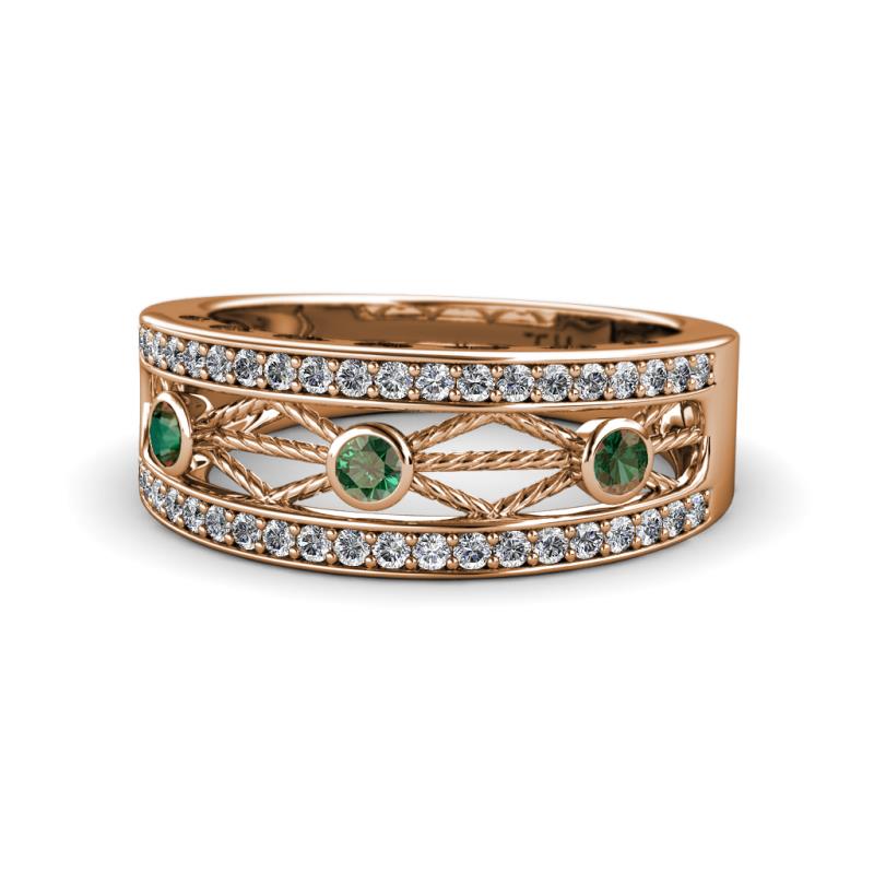 Aurelia Diamond and Lab Created Alexandrite Wedding Band 