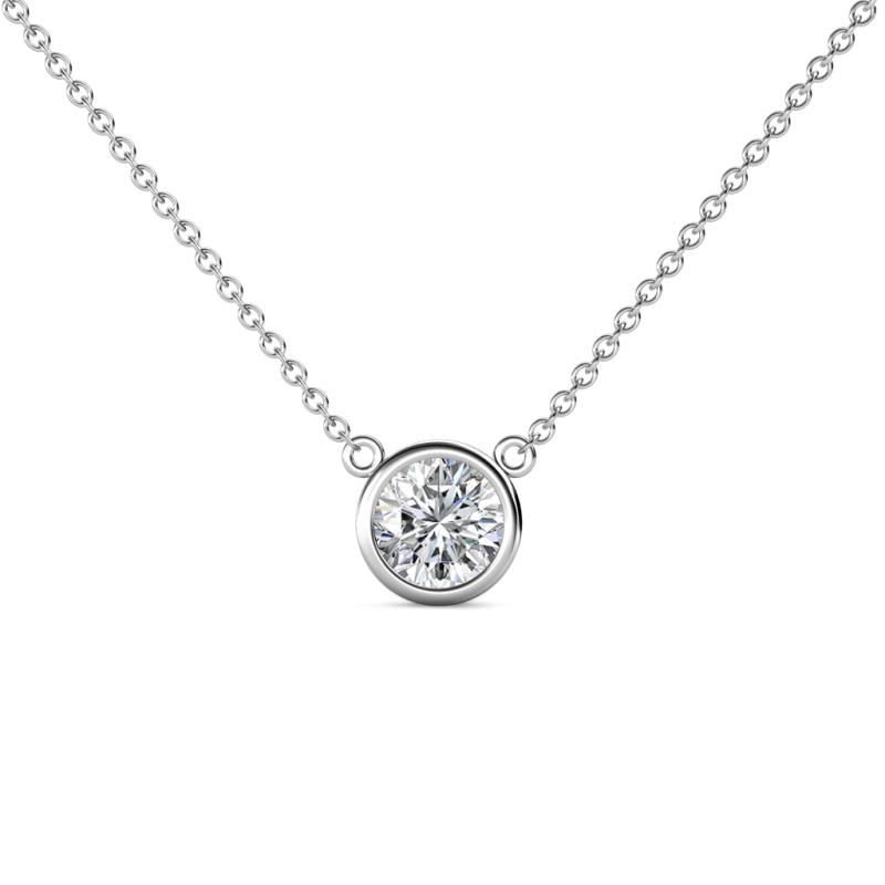 Merilyn 5.80 mm Round Diamond Bezel Set Solitaire Pendant 
