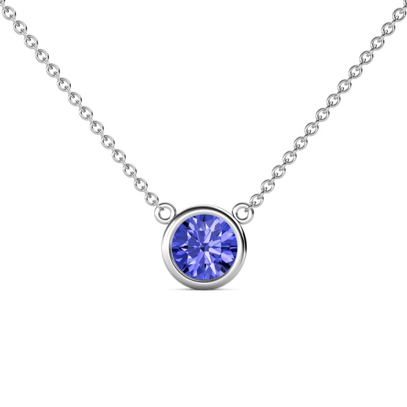 Merilyn 0.92 ct Round Tanzanite Bezel Set Solitaire Pendant 