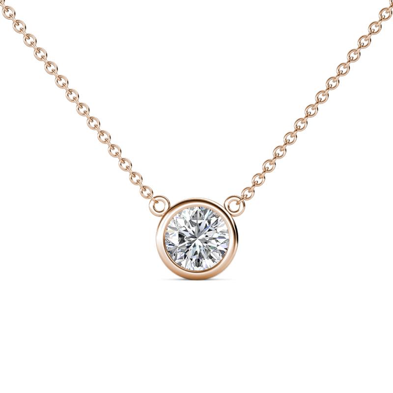 Merilyn  1.00 ct GIA Certified Round Diamond Bezel Set Solitaire Pendant 
