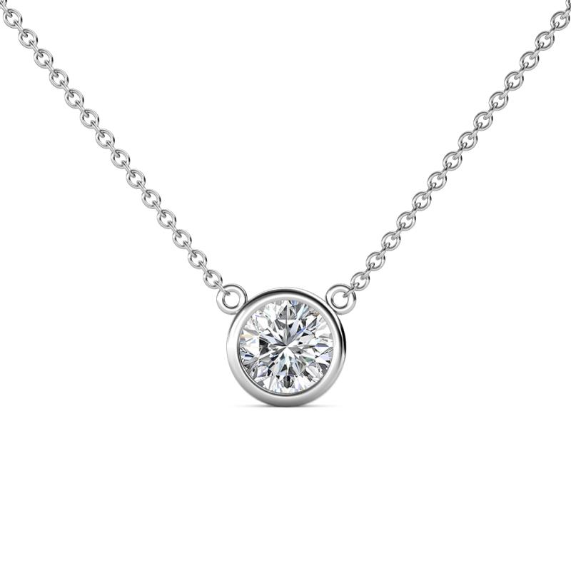 Merilyn  1.00 ct GIA Certified Round Diamond Bezel Set Solitaire Pendant 