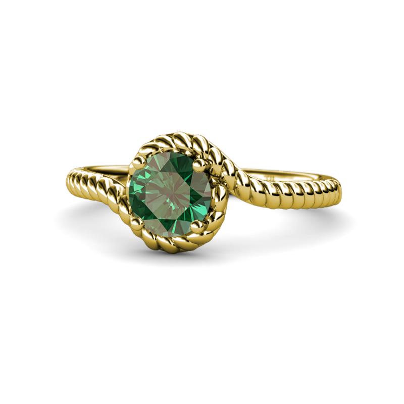 Aerin Desire 6.50 mm Round Lab Created Alexandrite Bypass Solitaire Engagement Ring 