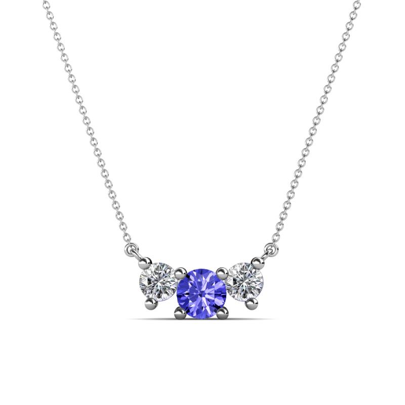 Raia Tanzanite and Diamond Three Stone Pendant 