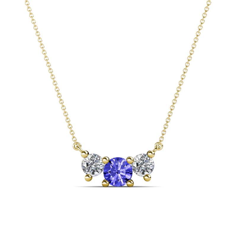 Raia Tanzanite and Diamond Three Stone Pendant 