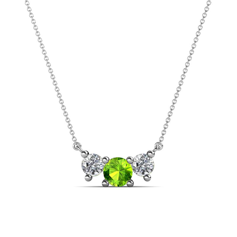 Raia Peridot and Diamond Three Stone Pendant 