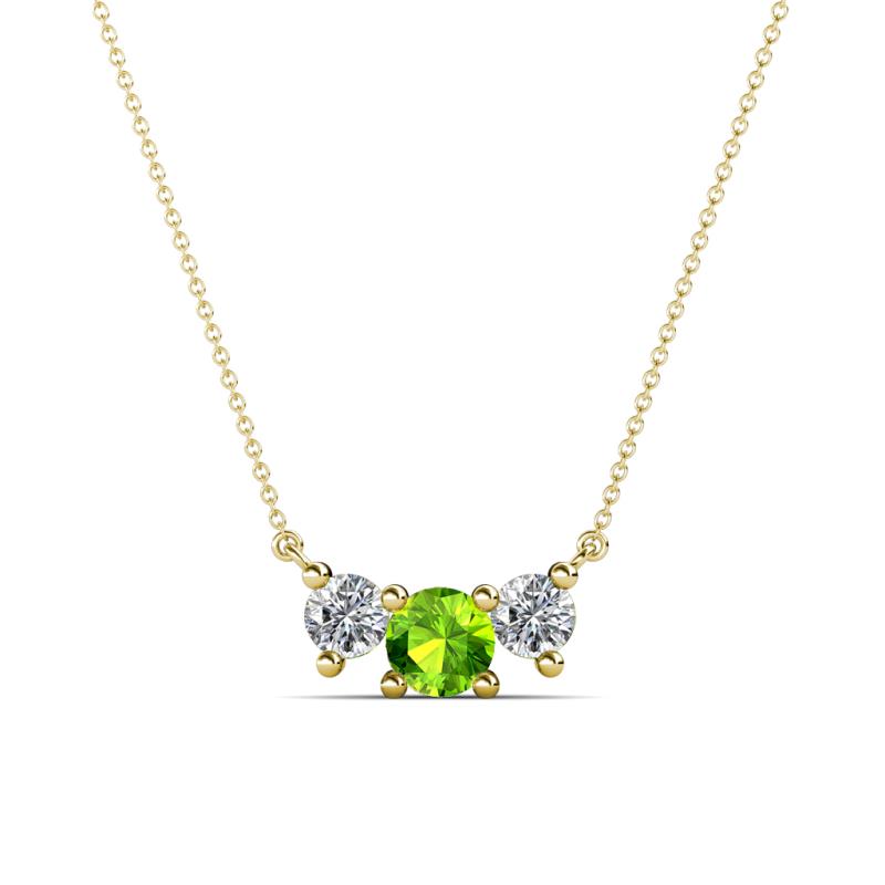 Raia Peridot and Diamond Three Stone Pendant 