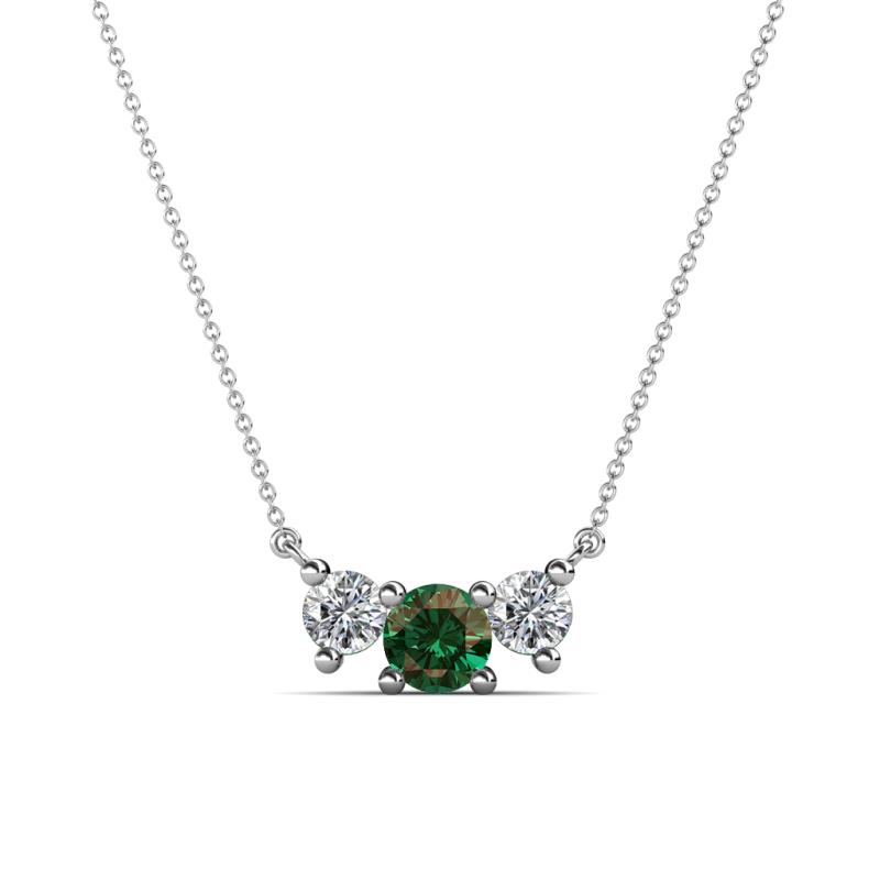 Raia Diamond and Lab Created Alexandrite Three Stone Pendant 