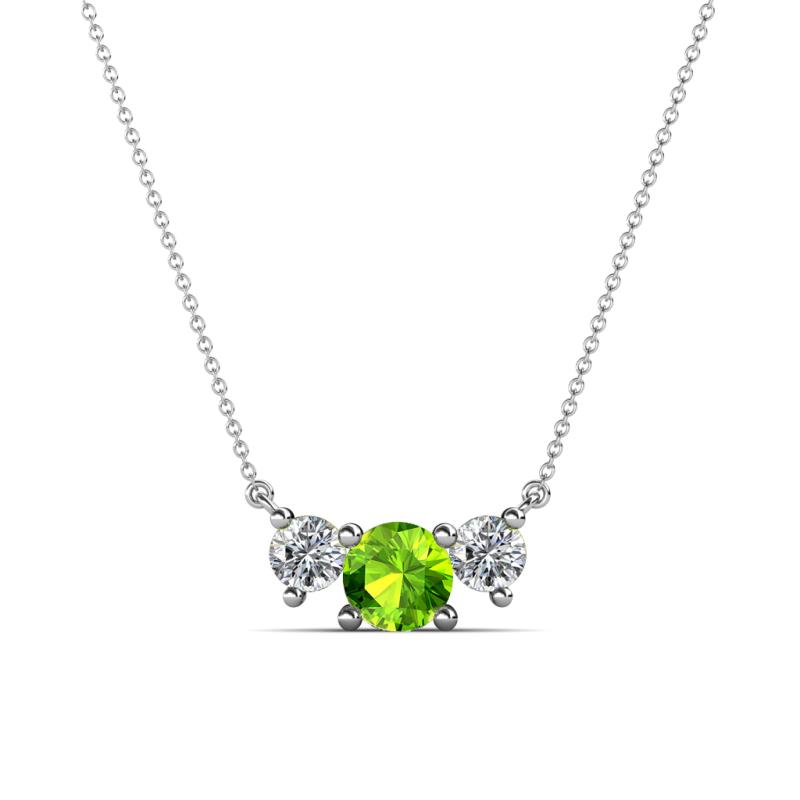 Raia Peridot and Diamond Three Stone Pendant 