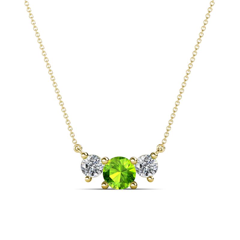 Raia Peridot and Diamond Three Stone Pendant 