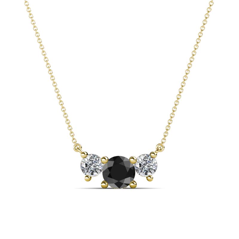 Raia Black and White Diamond Three Stone Pendant 