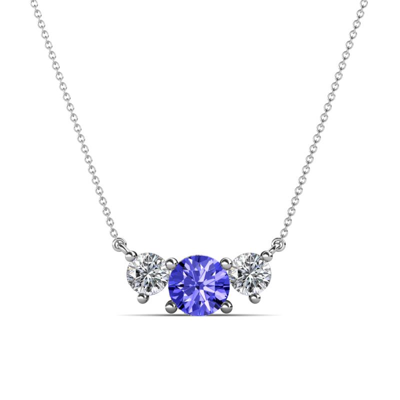 Raia Tanzanite and Diamond Three Stone Pendant 