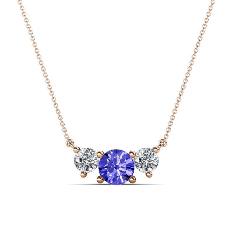 Raia Tanzanite and Diamond Three Stone Pendant 