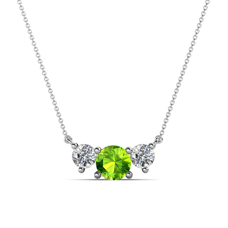 Raia Peridot and Diamond Three Stone Pendant 
