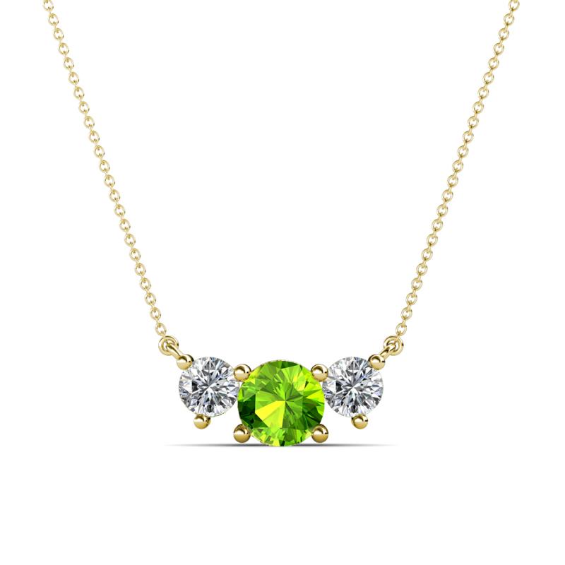 Raia Peridot and Diamond Three Stone Pendant 