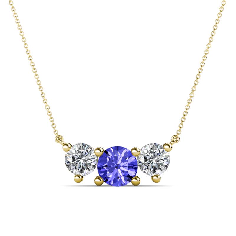 Raia Tanzanite and Diamond Three Stone Pendant 