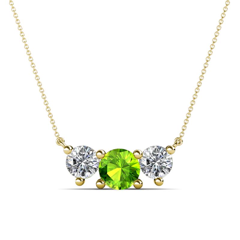 Raia Peridot and Diamond Three Stone Pendant 