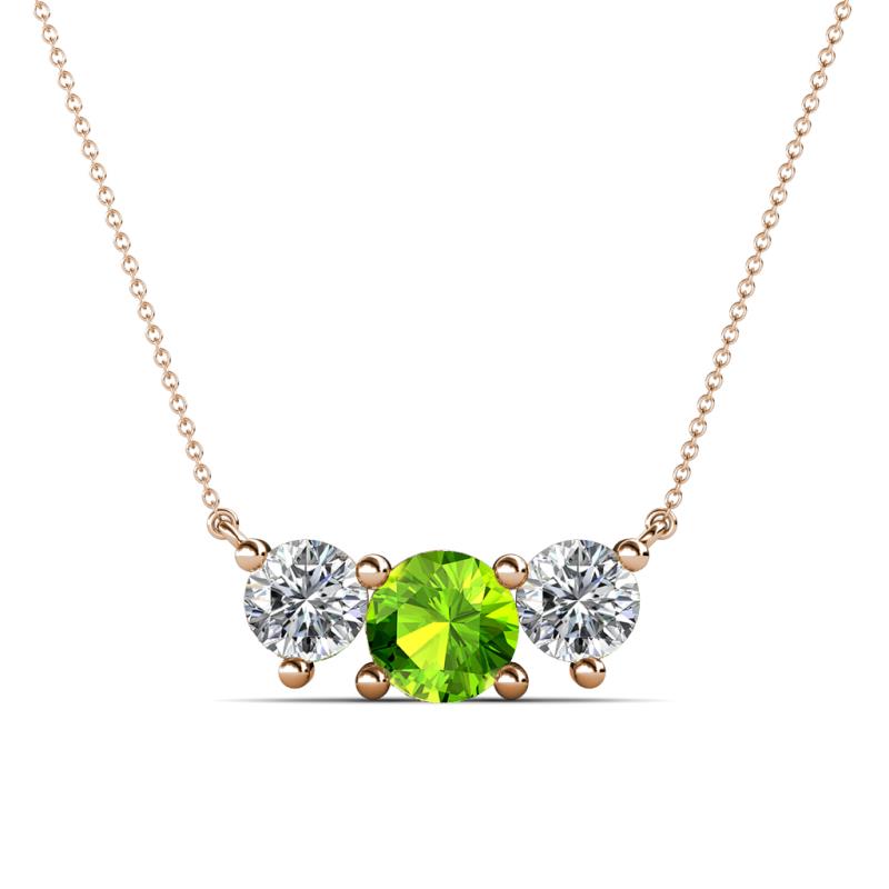 Raia Peridot and Diamond Three Stone Pendant 
