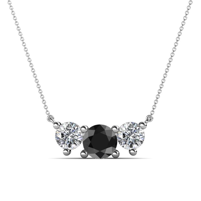 Raia Black and White Diamond Three Stone Pendant 