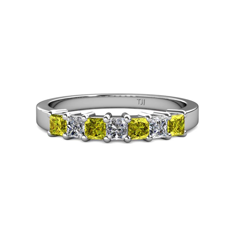 Evia 3.00 mm Yellow and White Diamond Wedding Band 