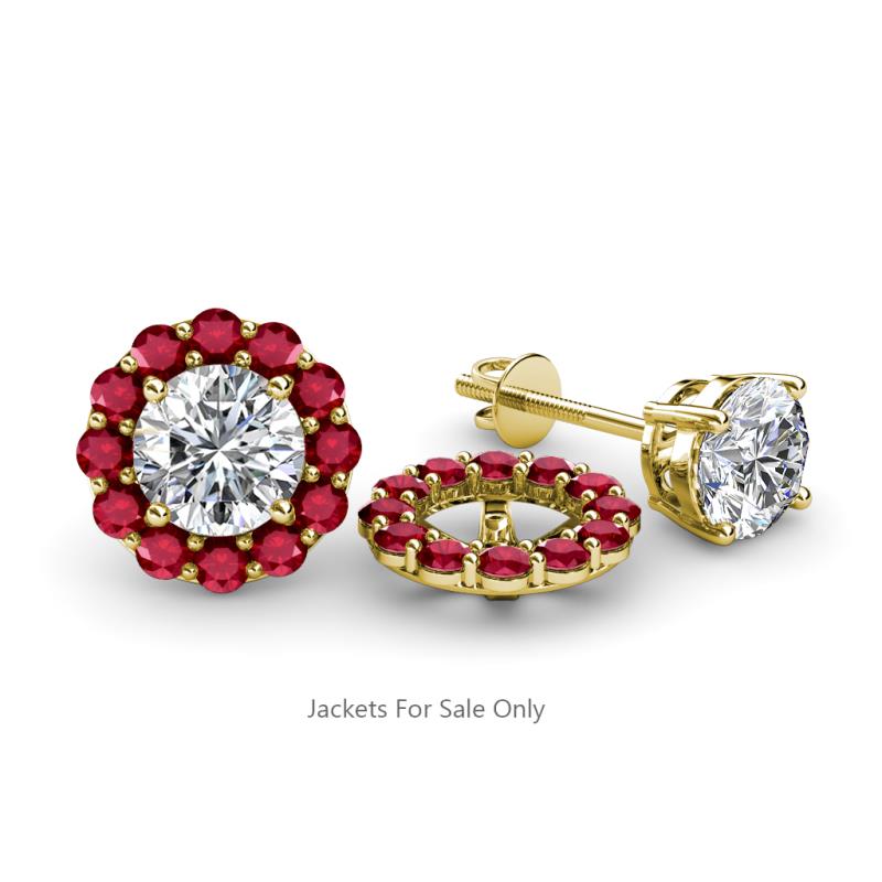 Serena 0.76 ctw (2.00 mm) Round Ruby Jackets Earrings 