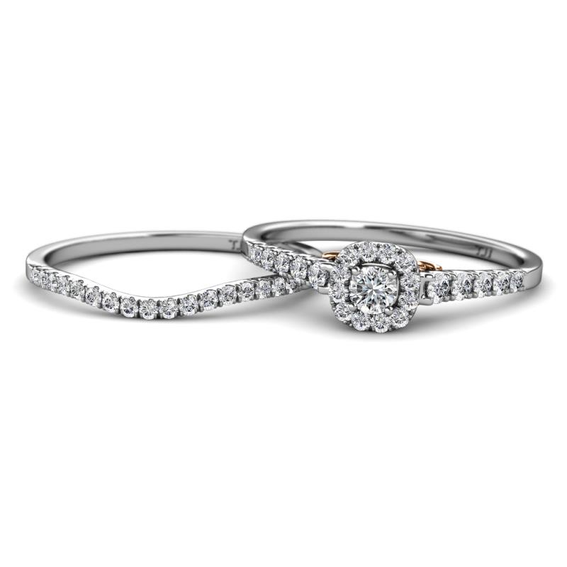 Florence Prima Diamond Halo Bridal Set Ring 