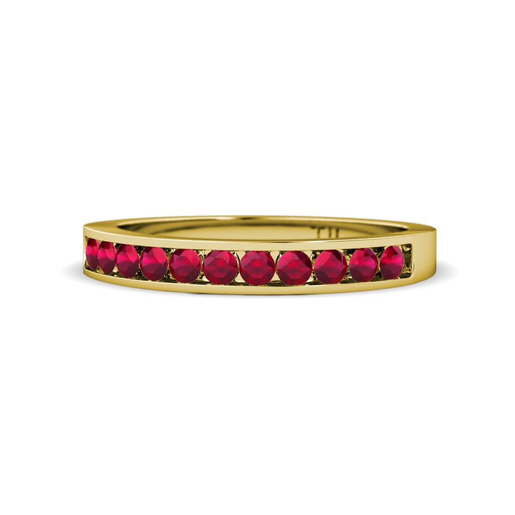Kathiryn 2.00 mm Ruby 11 Stone Wedding Band 