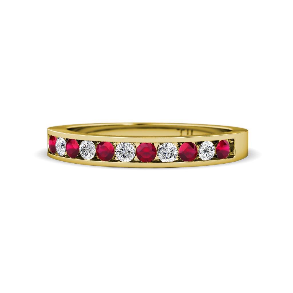 Kathiryn 2.00 mm Ruby and Diamond 11 Stone Wedding Band 