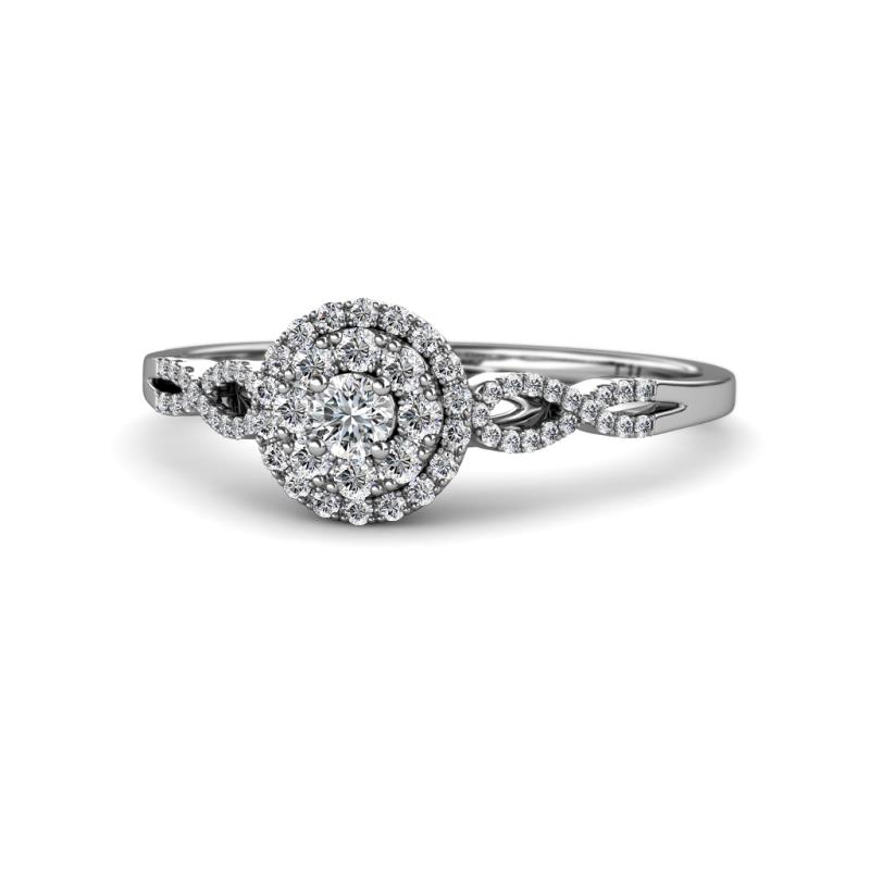 Iliana Prima 0.88 ctw Natural Diamond Round (3.30 mm) Halo Engagement Ring 