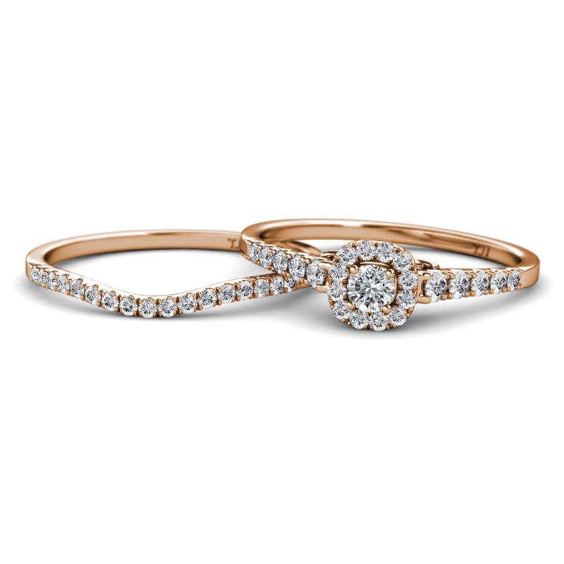 Florence Prima Diamond Halo Bridal Set Ring 