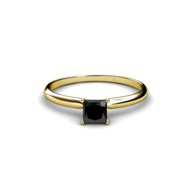 Cierra Princess Cut Black Diamond Solitaire Engagement Ring 