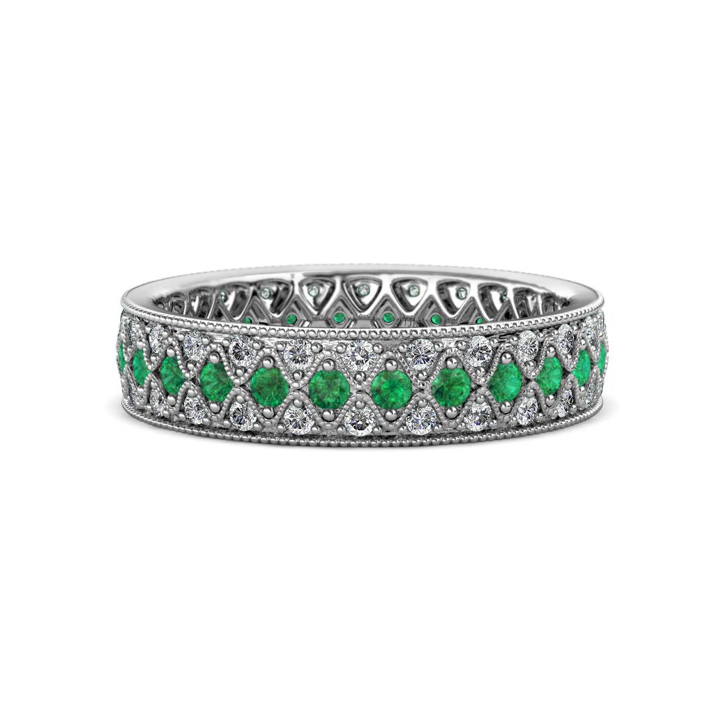 Cailyn Emerald Three Row Eternity Band 