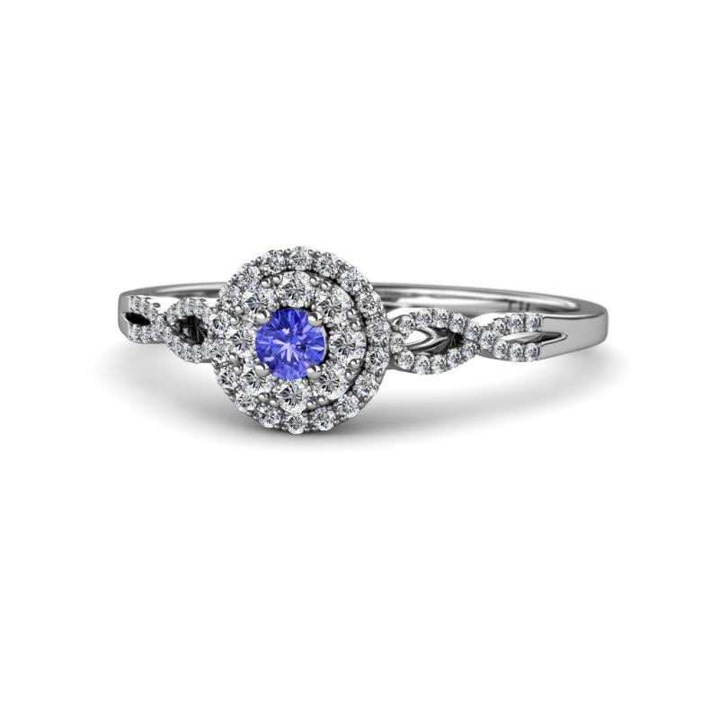 Iliana Prima Tanzanite and Diamond Halo Engagement Ring 