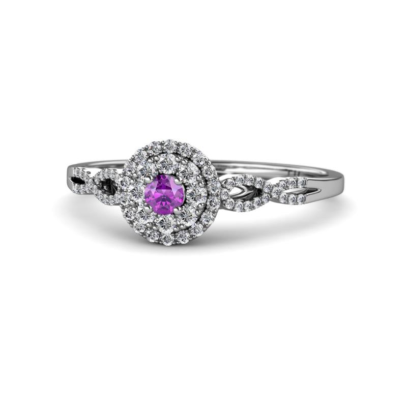 Iliana Prima Amethyst and Diamond Halo Engagement Ring 