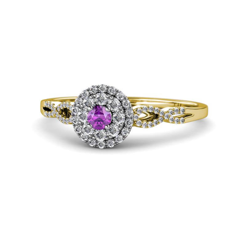 Iliana Prima Amethyst and Diamond Halo Engagement Ring 