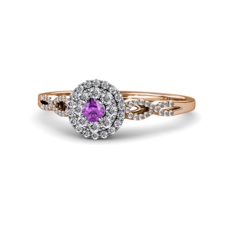 Iliana Prima Amethyst and Diamond Halo Engagement Ring 