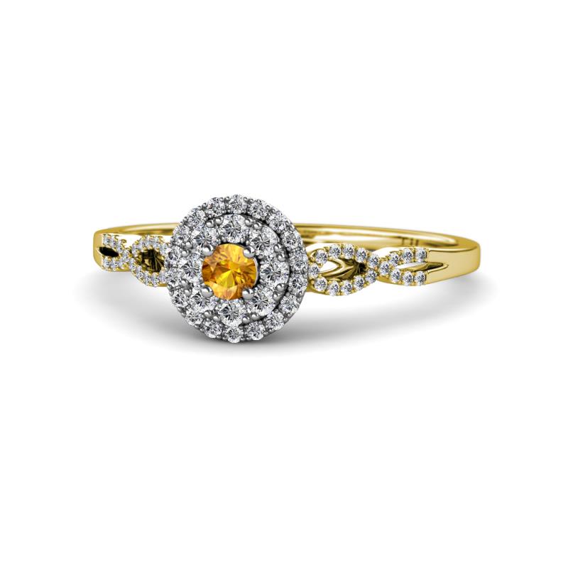 Iliana Prima Citrine and Diamond Halo Engagement Ring 