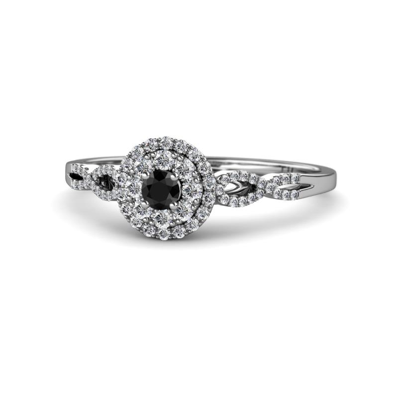 Iliana Prima Black and White Diamond Halo Engagement Ring 