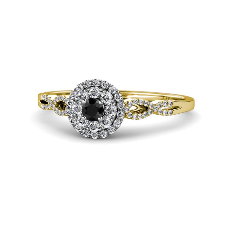 Iliana Prima Black and White Diamond Halo Engagement Ring 