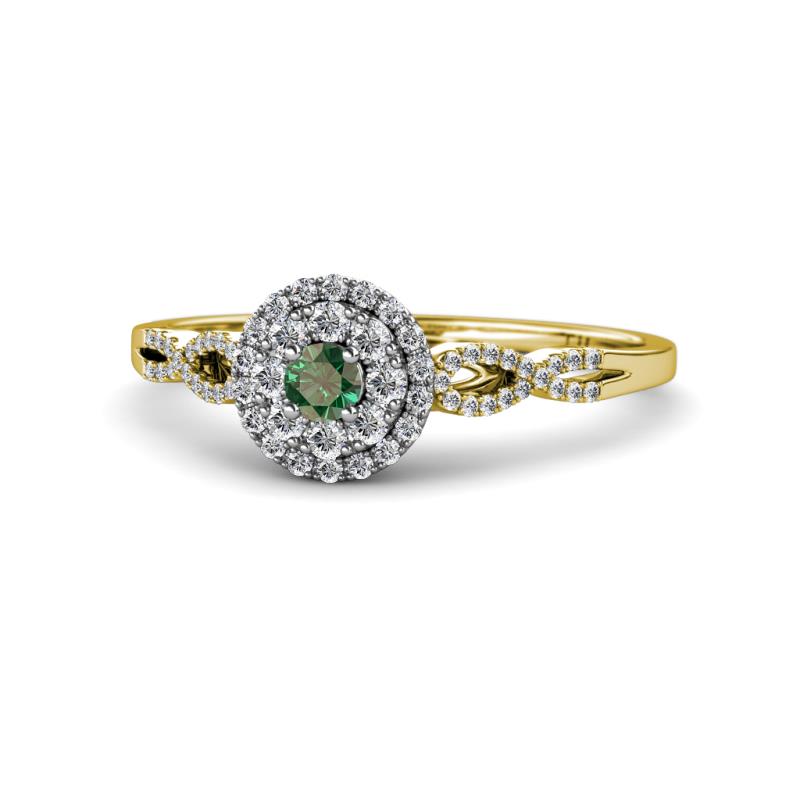 Iliana Prima Diamond and Lab Created Alexandrite Halo Engagement Ring 