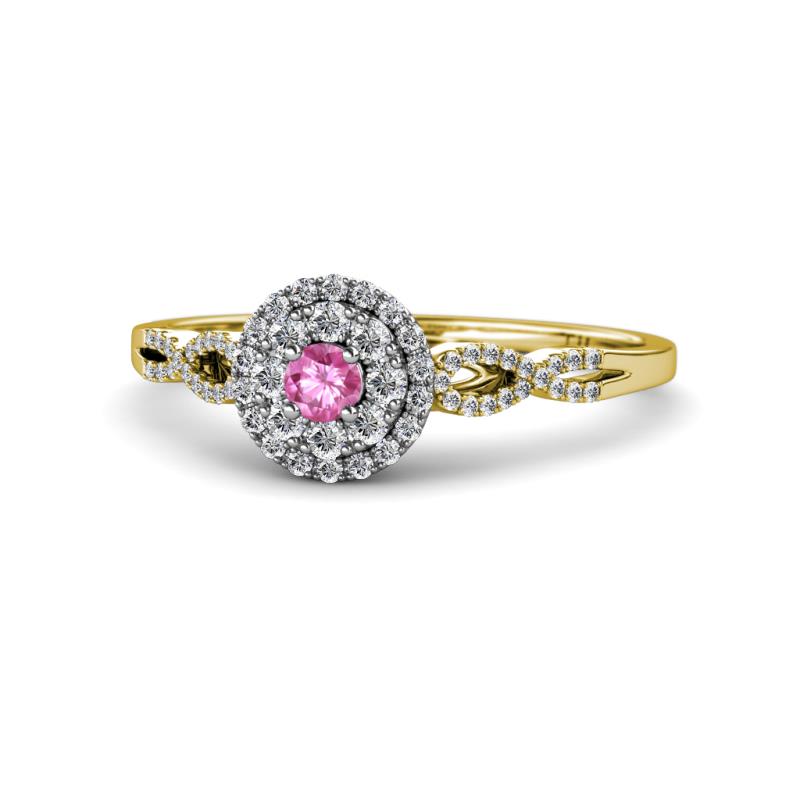 Iliana Prima Pink Sapphire and Diamond Halo Engagement Ring 