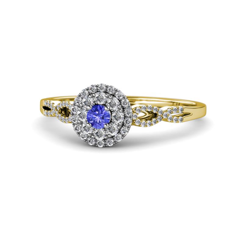Iliana Prima Tanzanite and Diamond Halo Engagement Ring 