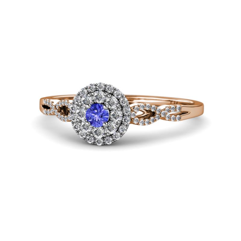 Iliana Prima Tanzanite and Diamond Halo Engagement Ring 