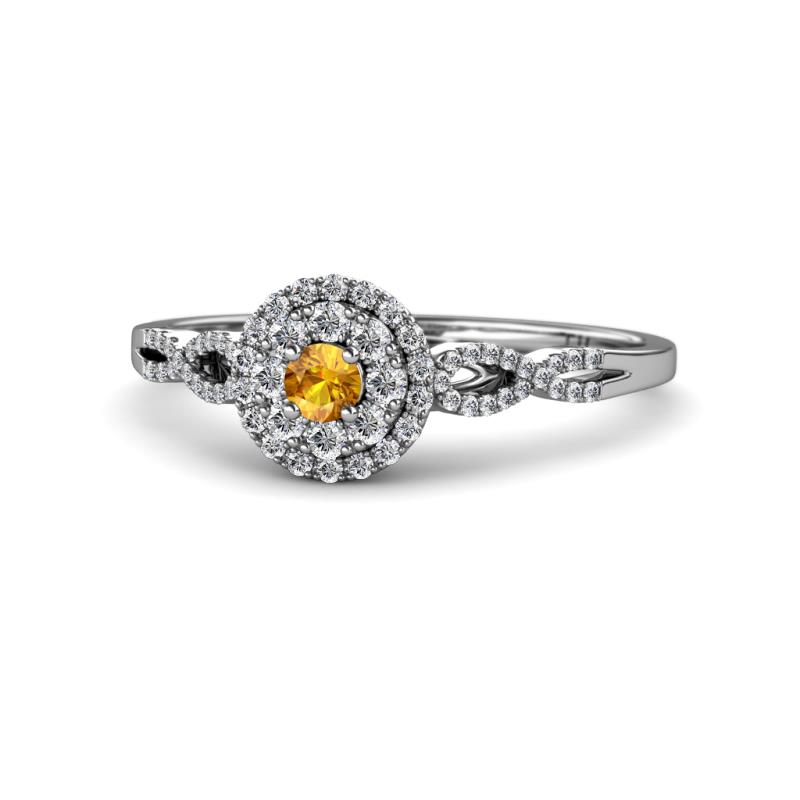 Iliana Prima Citrine and Diamond Halo Engagement Ring 