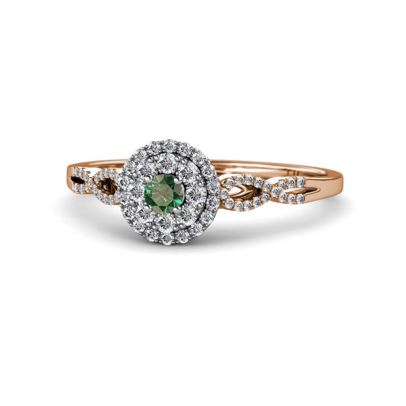 Iliana Prima Diamond and Lab Created Alexandrite Halo Engagement Ring 