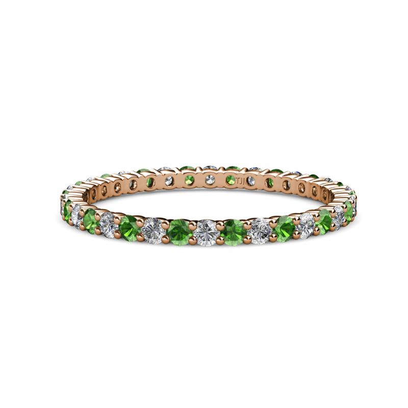 Joyce 2.00 mm Green Garnet and Lab Grown Diamond Eternity Band 