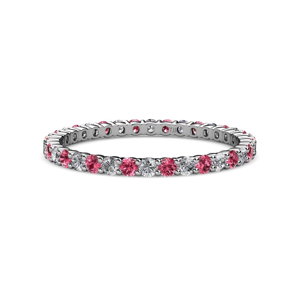 Joyce 2.00 mm Pink Tourmaline and Lab Grown Diamond Eternity Band 