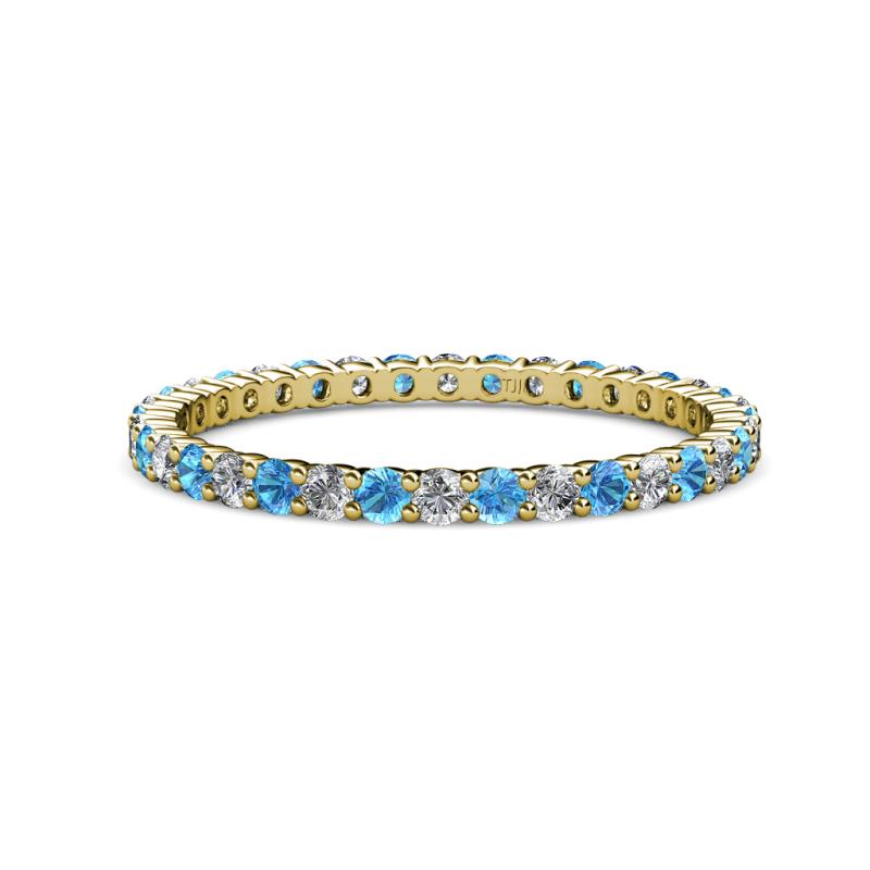 Joyce 2.00 mm Blue Topaz and Lab Grown Diamond Eternity Band 