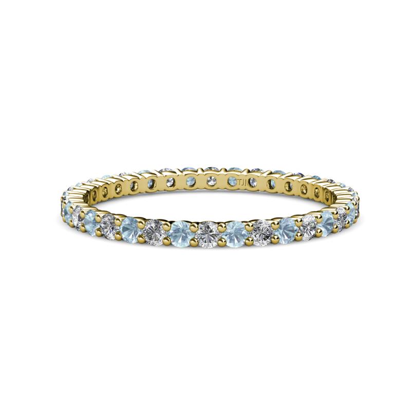 Joyce 2.00 mm Aquamarine and Lab Grown Diamond Eternity Band 