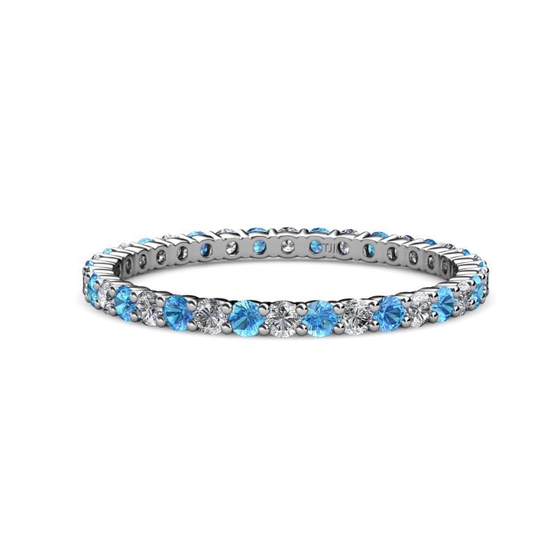 Joyce 2.00 mm Blue Topaz and Lab Grown Diamond Eternity Band 