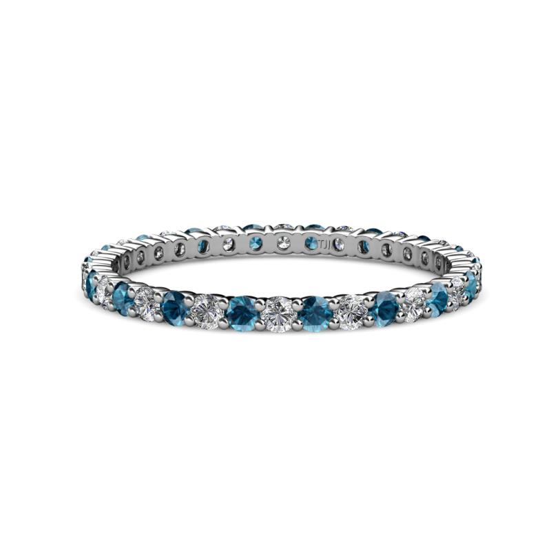 Joyce 2.00 mm Blue and White Lab Grown Diamond Eternity Band 